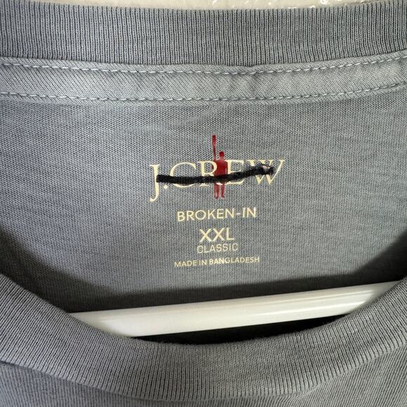 J.Crew Broken-in T-Shirt Mens 2XL Gray Garment Dyed Cotton Crewneck Short Sleeve - Picture 5 of 8